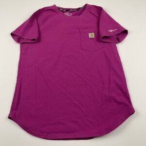 Carhartt Force Pocket T-Shirt Women S Relaxed Fit Working Short Sleeve Purple